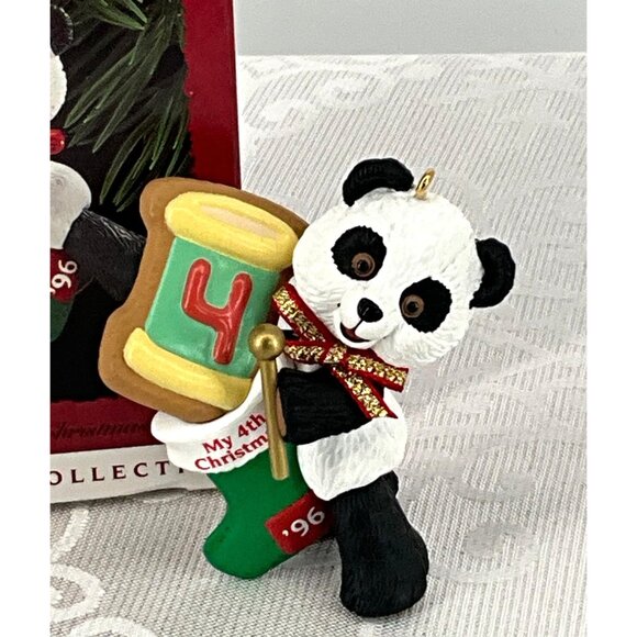 Hallmark Keepsake 1996 Panda Ornament "My 4th Christmas" Childs Age Collection H - Picture 2 of 6